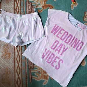 Hayley Paige wedding day vibes sequin lounge set